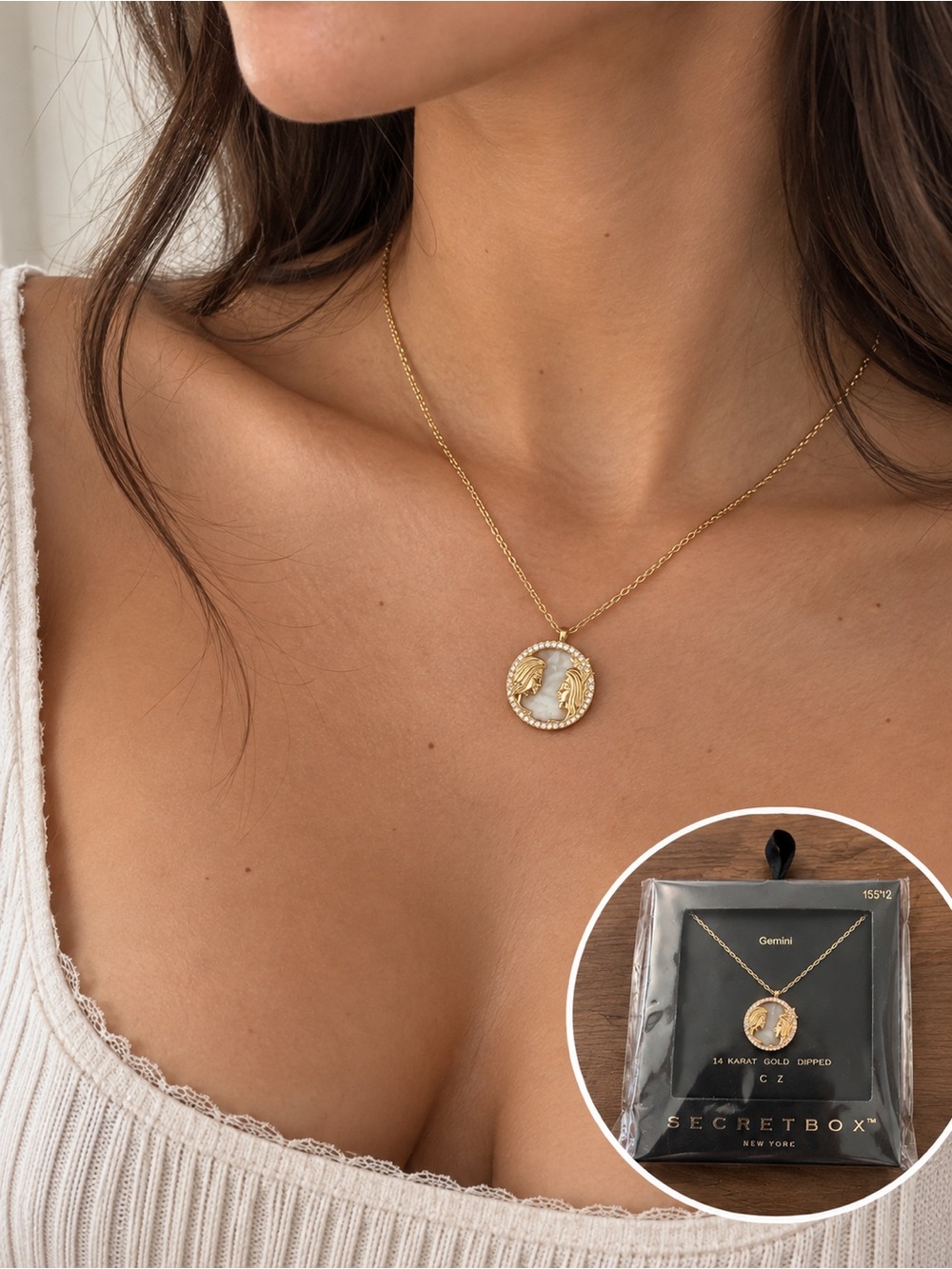 Gemini 14K Gold-Dipped Zodiac Pendant Necklace - Gold